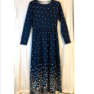 NWT Navy Long Sleeve Maxi Dress- Medium